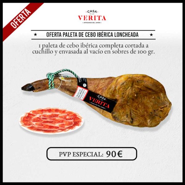 Oferta paleta ibérica de cebo loncheada