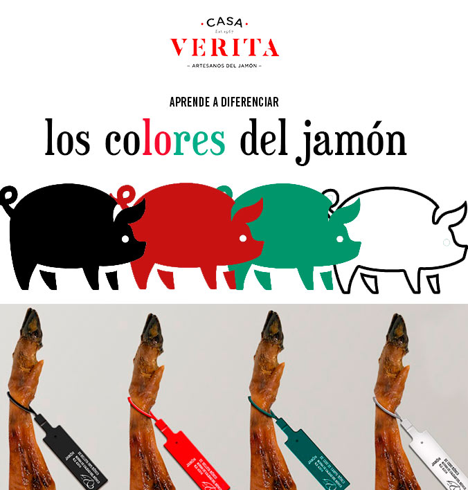 Las etiquetas de colores del jamón ibérico