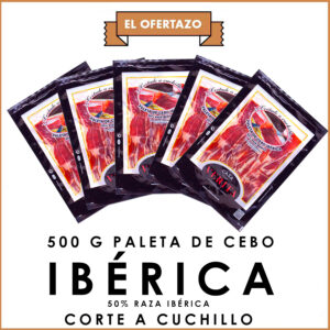 El ofertazo: 500 gr de paleta de cebo ibérica 50% raza ibérica cortada a cuchillo