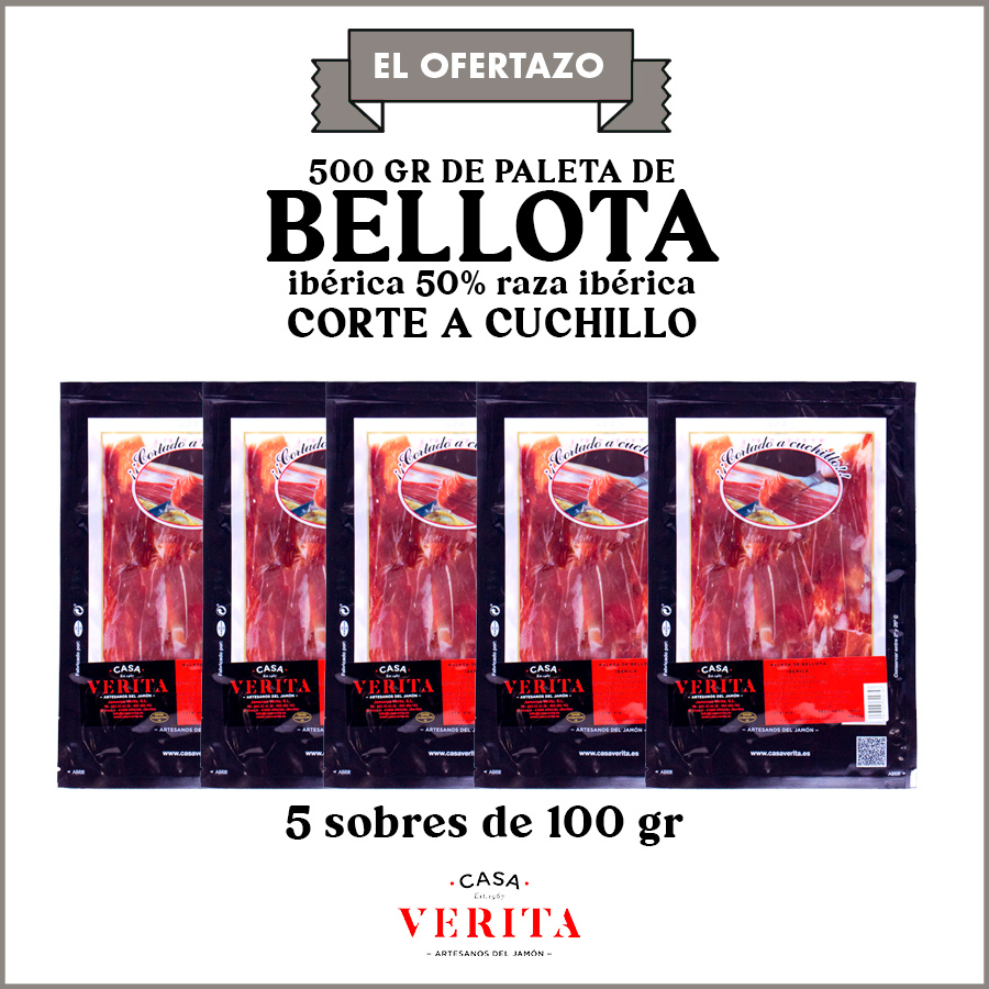 El ofertazo: 500 gr de paleta de bellota ibérica 50% raza ibérica