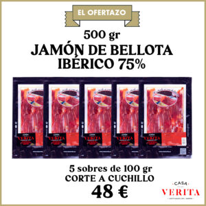 El ofertazo: 500 gr de jamón de bellota ibérico 75% raza ibérica
