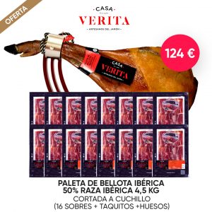 Paleta de bellota ibérica 50% R.I. 4,5 KG loncheada a cuchillo | Oferta