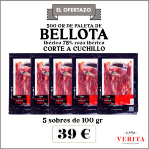 El ofertazo: 500 gr de paleta de bellota ibérica 75% raza ibérica