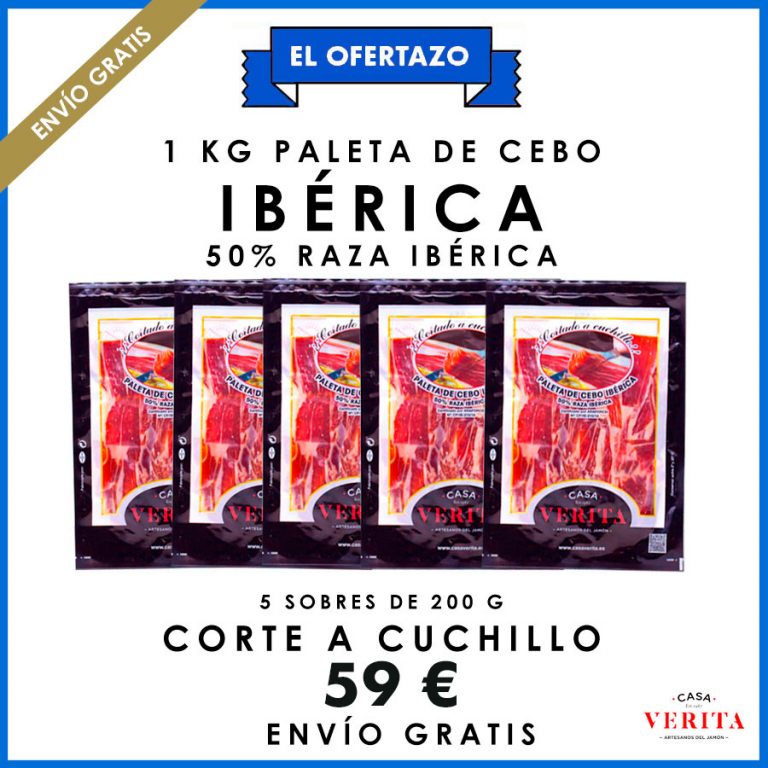 El ofertazo: 1 kg de paleta de cebo ibérica 50% r.i. loncheada | ENVÍO GRATIS